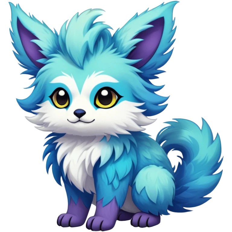 cute Kawaii edgy ethereal fantasy animal fursona Fionbri creature by griffsnuff & LiLaiRa & Falvie with exotic colors full body emoji