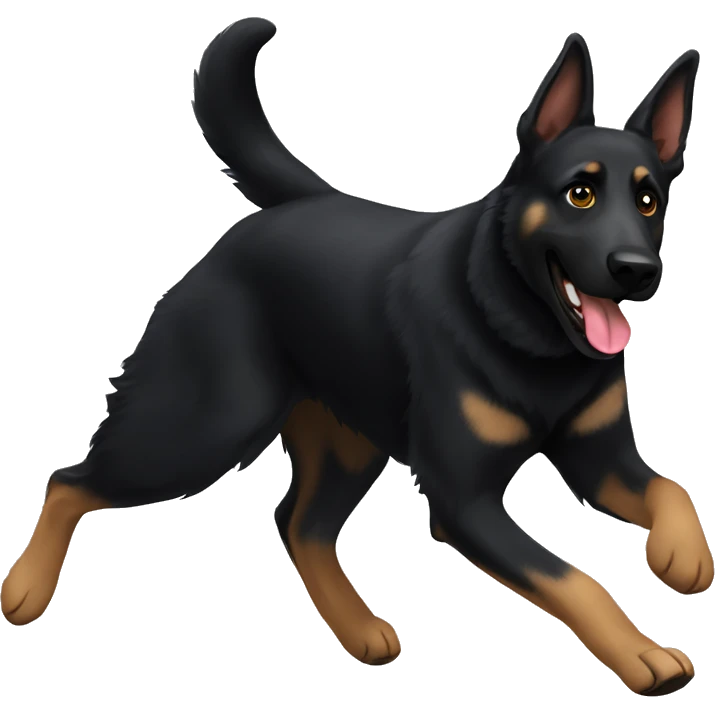 Black German Shepherd running emoji