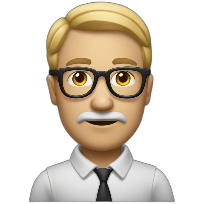 Un mec chauve à lunettes avec un pistolet emoji