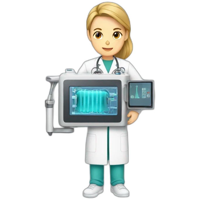 Radiographer with CT machine  emoji
