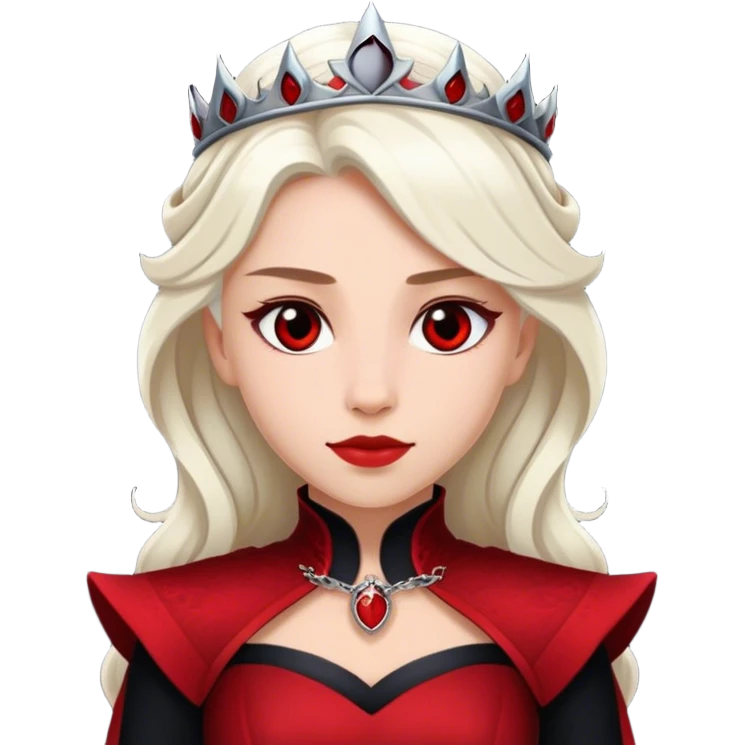 A Targaryen Princess, wearing a black and red only. Fire and Blood. emoji