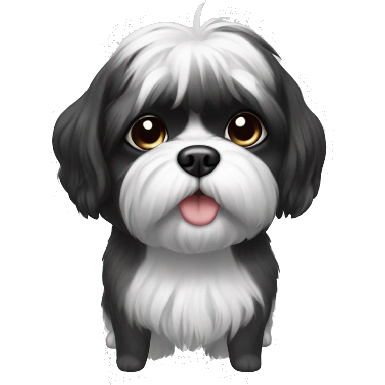 Black and white shitzu emoji