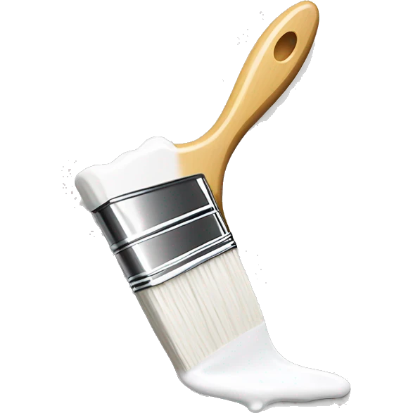 paint brush painting white paint on wall emoji