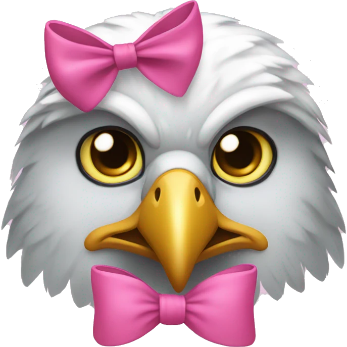 Eagle with pink bow on head emoji