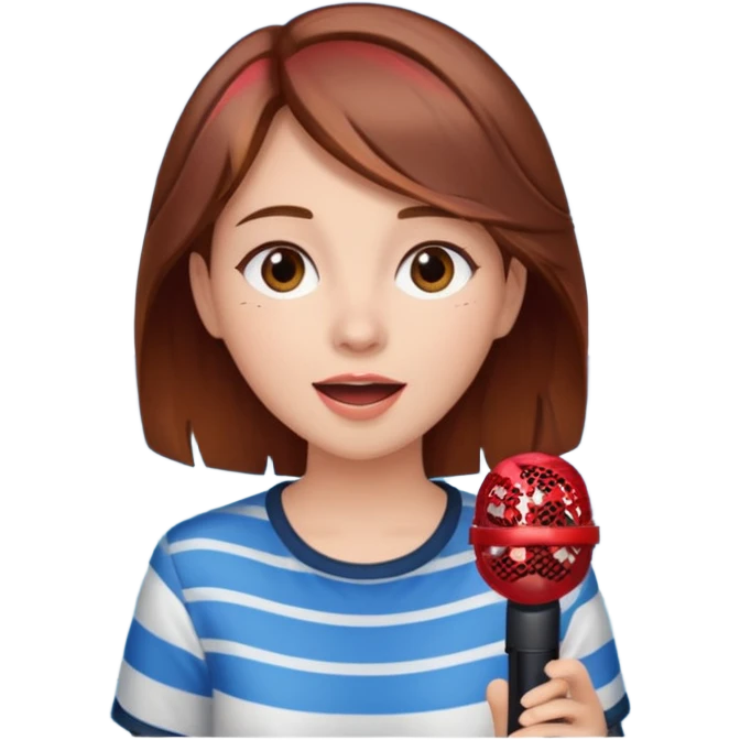 블랙,, 노래 좋아하고, 창의적이고 바다 좋아해 , 여자아이 갈색머리, 빨간머리,  emoji