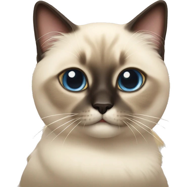 Fluffy Siamese kitty emoji