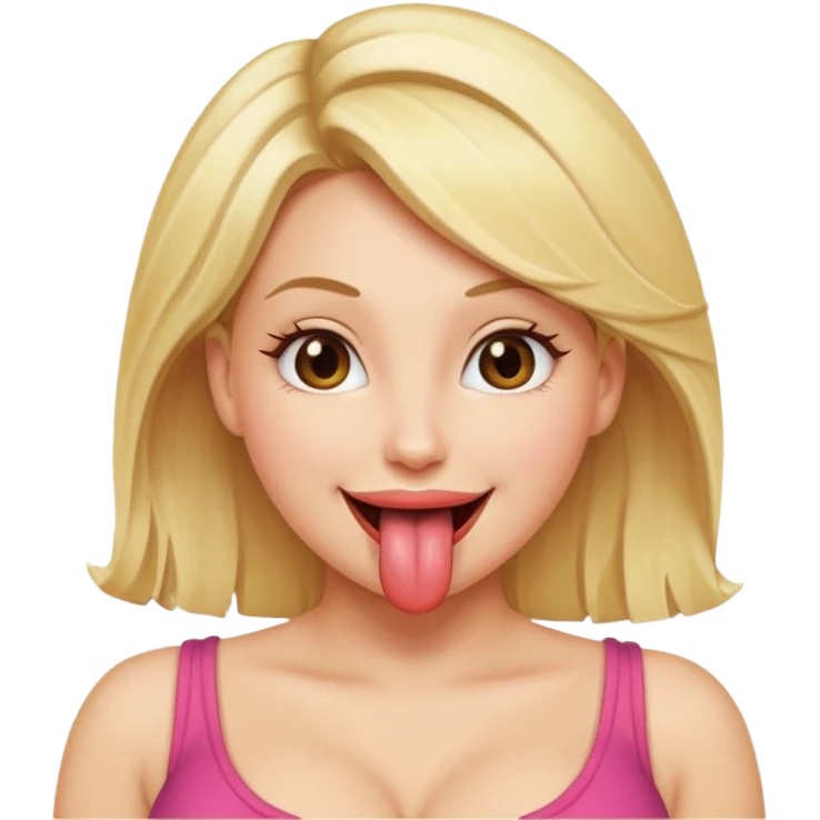 Naked blonde woman tongue out big boobs emoji