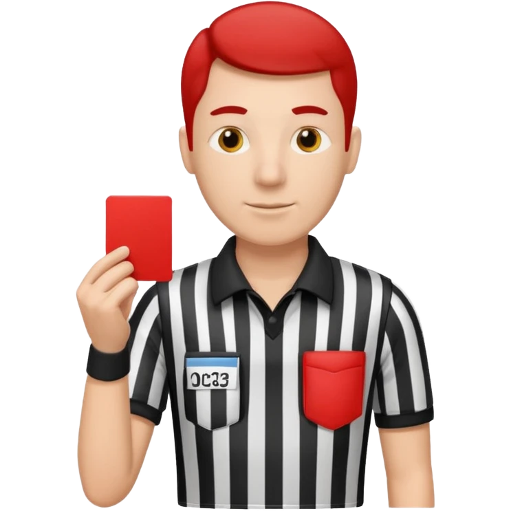 Referee with red card emoji