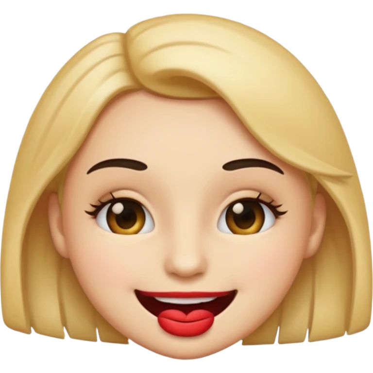 Emoji with lashes biting lip emoji