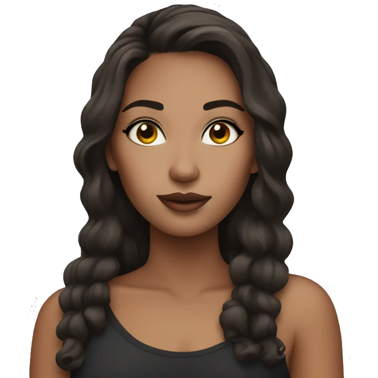 brunette girl makeup herself emoji