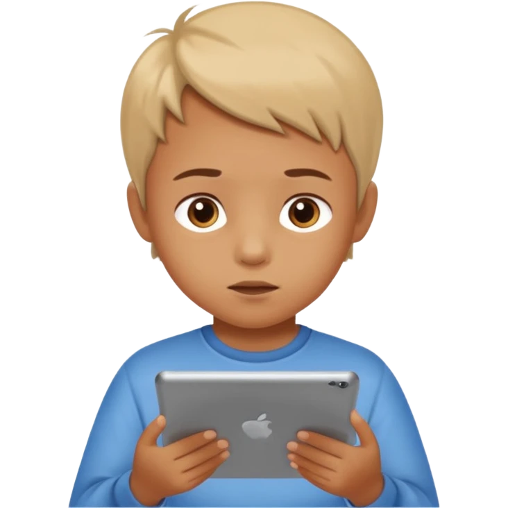 Tabletle oynayan çocuk emoji