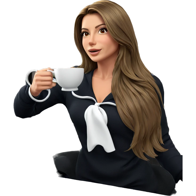 girl sipping tea by window emoji