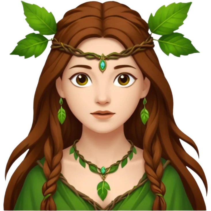 Leaf-necklace druid queen emoji