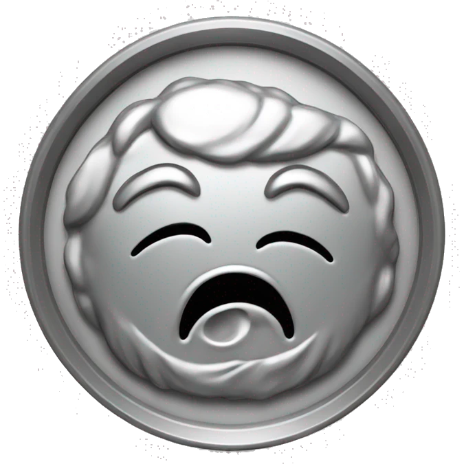 silver coin of poop emoji engraved emoji