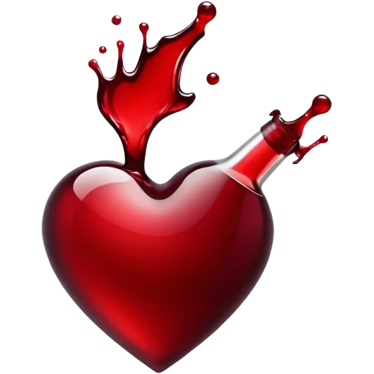 Red wine heart  emoji