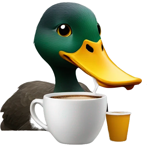 Duck drinking coffee  emoji
