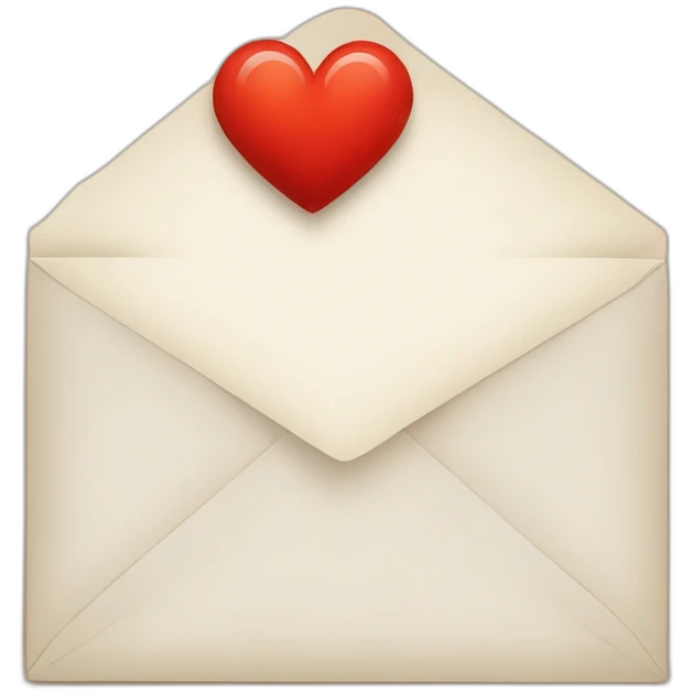 Lettre i avec un coeur sur le point emoji