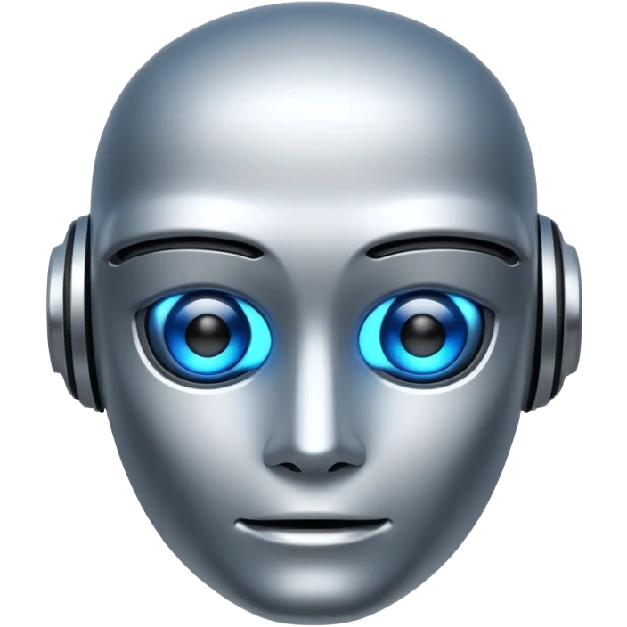 ai robot, detailed, metallic, glowing eyes emoji