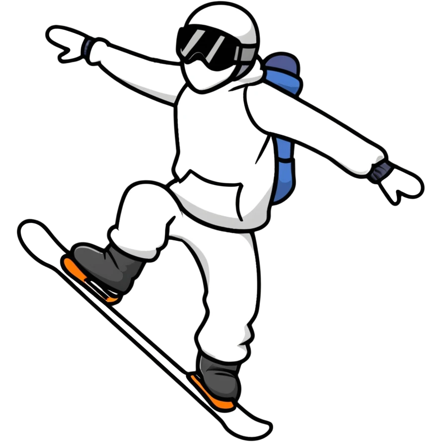 man with a snowboard, dynamic pose emoji