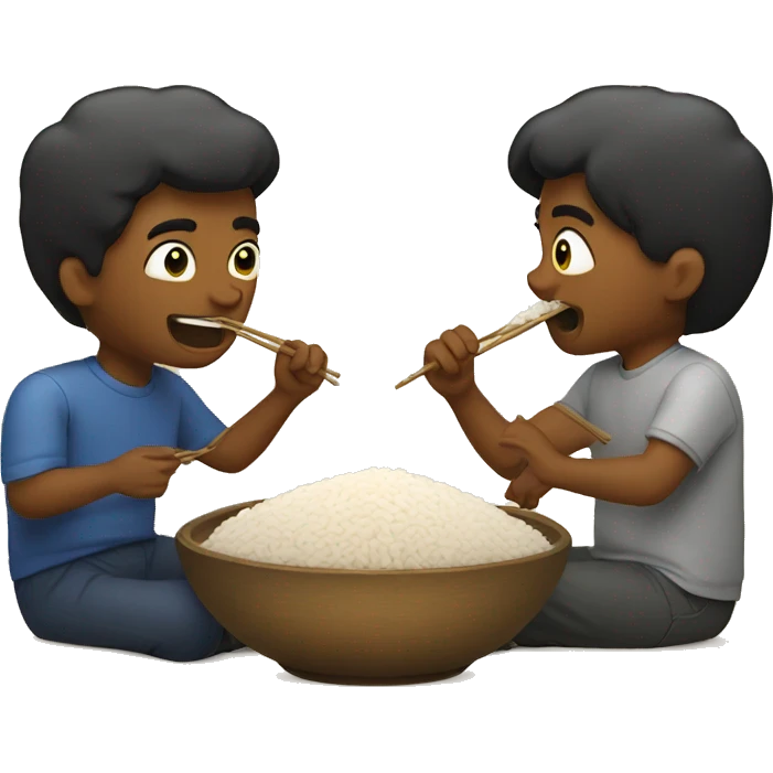 A people eating rice emoji