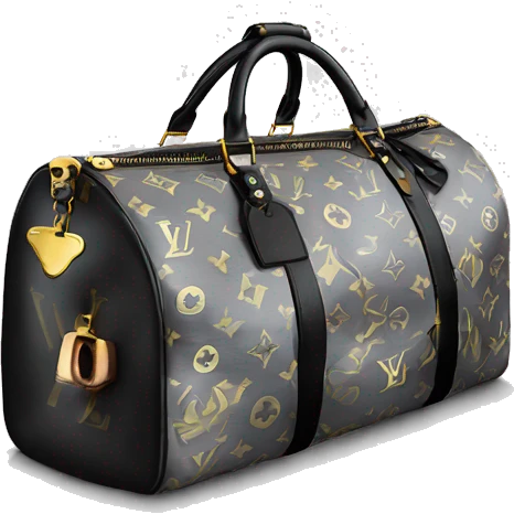 Louis Vuitton Duffle Bag Grey/Black With money init emoji