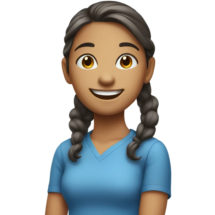 smiling girl in blue shirt emoji