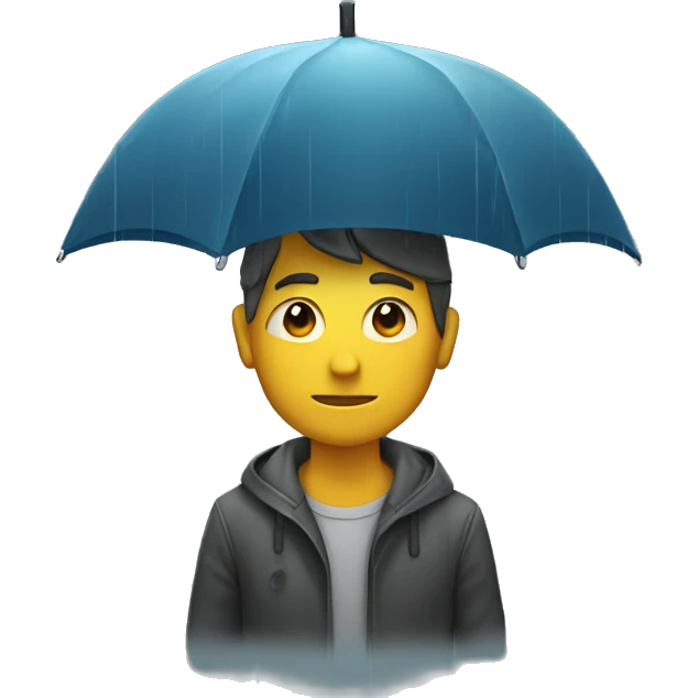 A man under the rain emoji