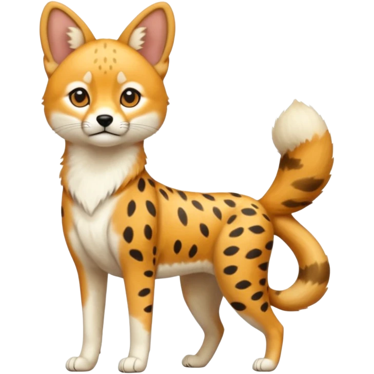 Cheetah-serval-shiba-inu-hybrid, full body emoji