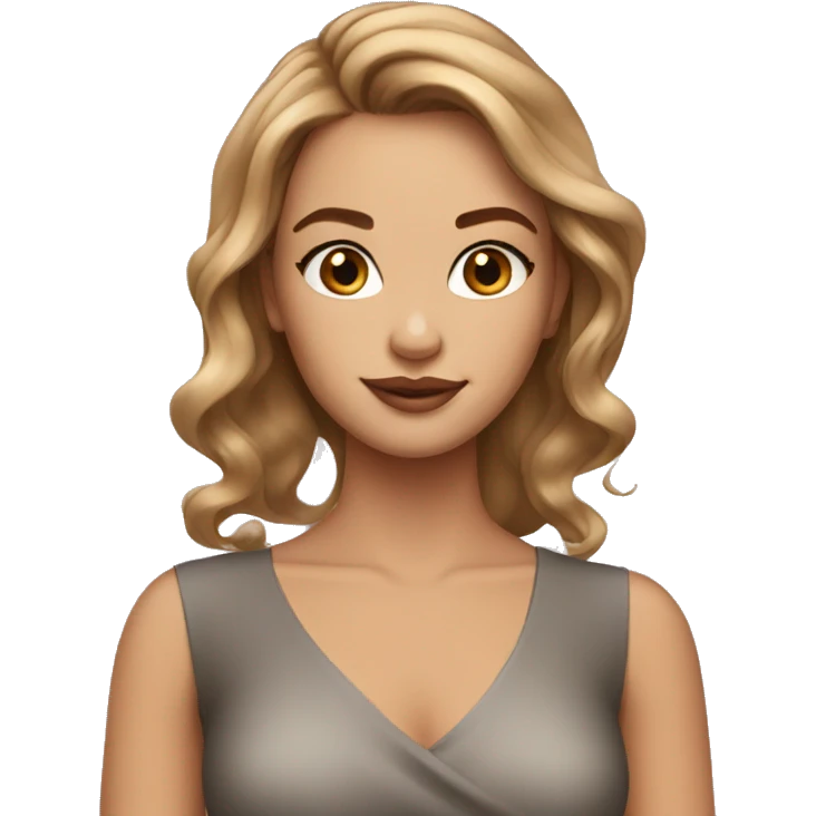 Glamorous gorgeous girl with light brown hair emoji