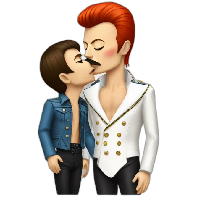David Bowie kissing Freddie Mercury  emoji