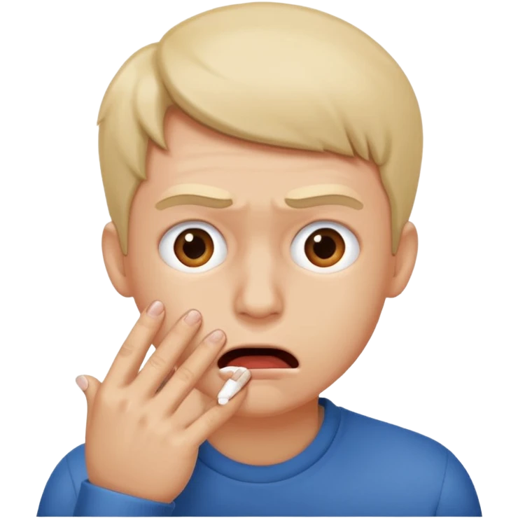 emoji mordiendose la uña emoji