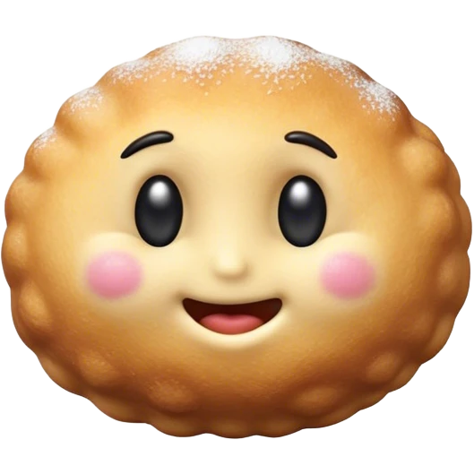 Cinematic Realistic Bu√±uelo Dessert Emoji, showcasing a fluffy, deep-fried dough ball dusted with sugar rendered with lifelike textures and warm, festive lighting. emoji