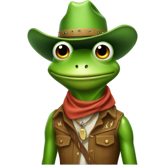 Frog wearing cowboy hat emoji