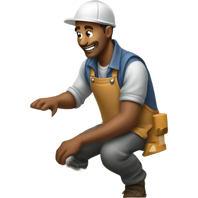 man sanding wood emoji