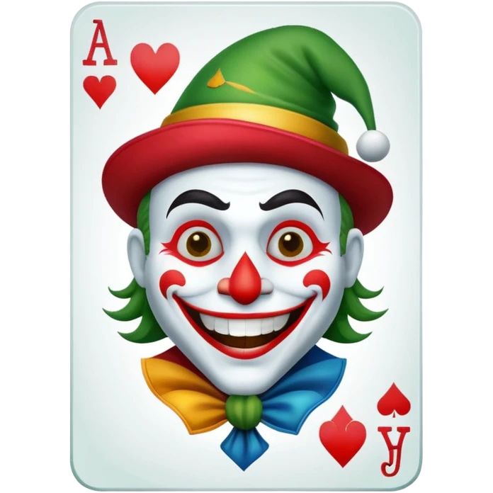 poker card with a funny jolly joker inside the card emoji