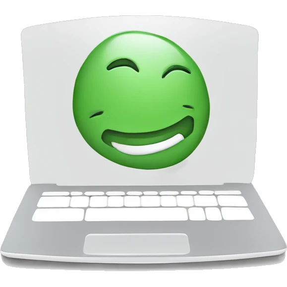 a laptop with a smiley face on it emoji