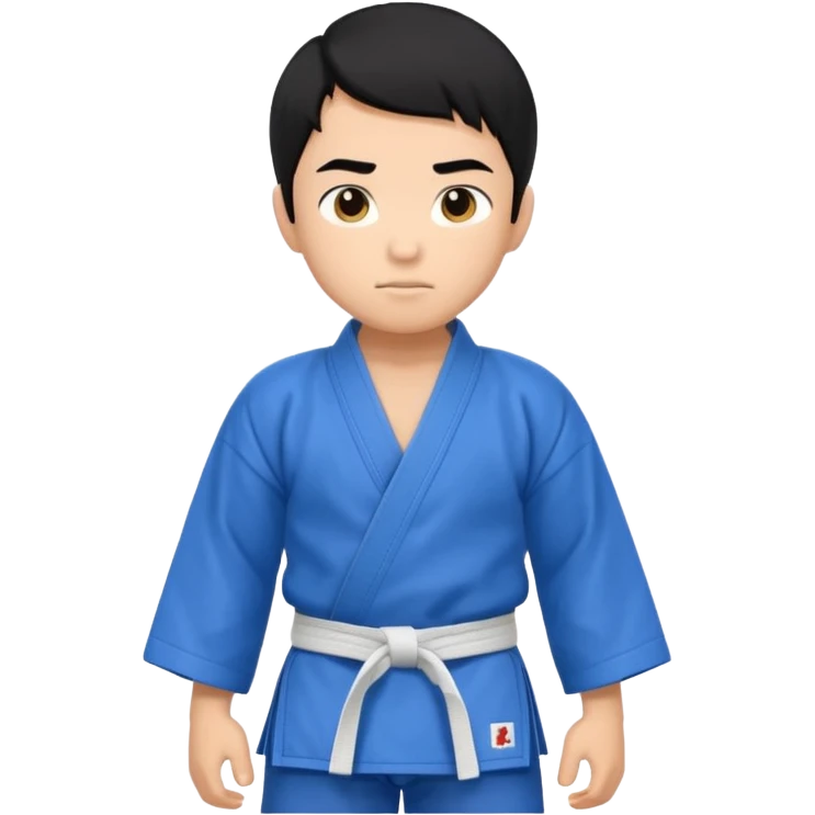 Кимоно синий для дзюдо мальчик с черными волосами все тело emoji