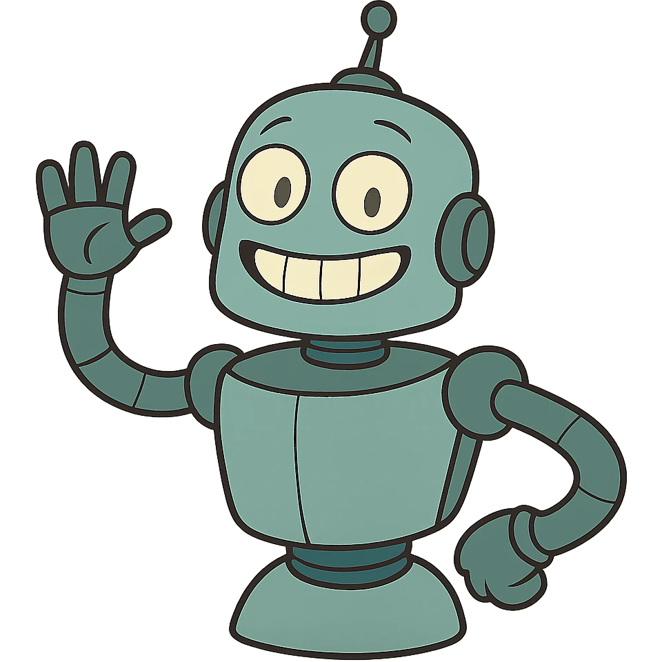 flat toon style smiling robot emoji