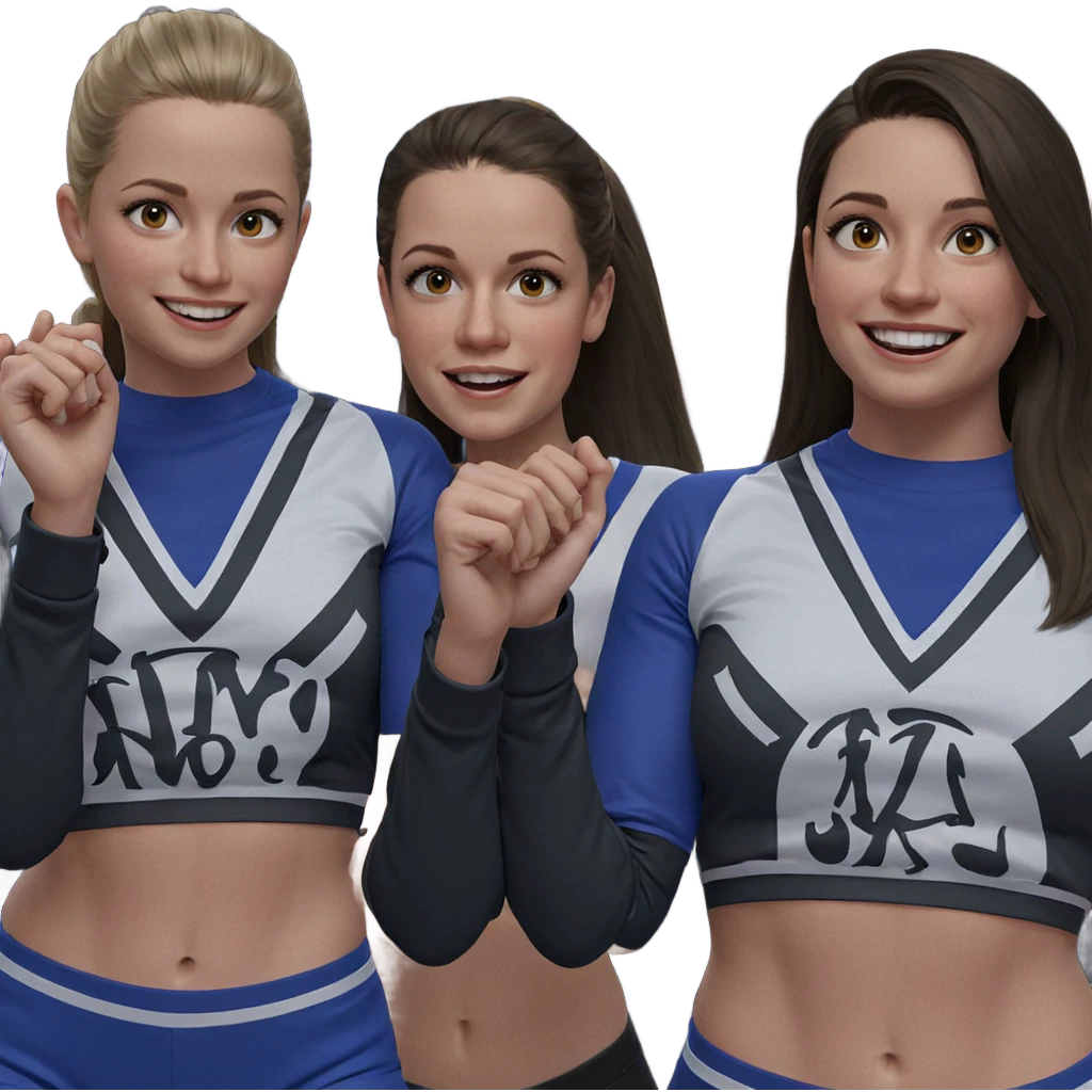 happy girls in crop tops emoji