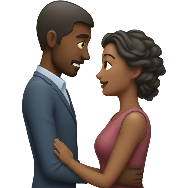 Man putting palm of hand on woman’s face emoji
