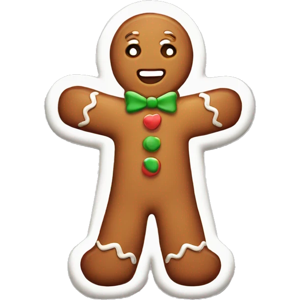 Gingerbread man cute emoji
