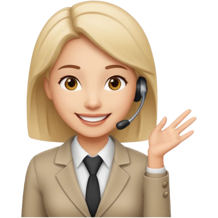 A female office worker that undertakes the work or tasks to respond to the customer's sales request, no head sets. emoji