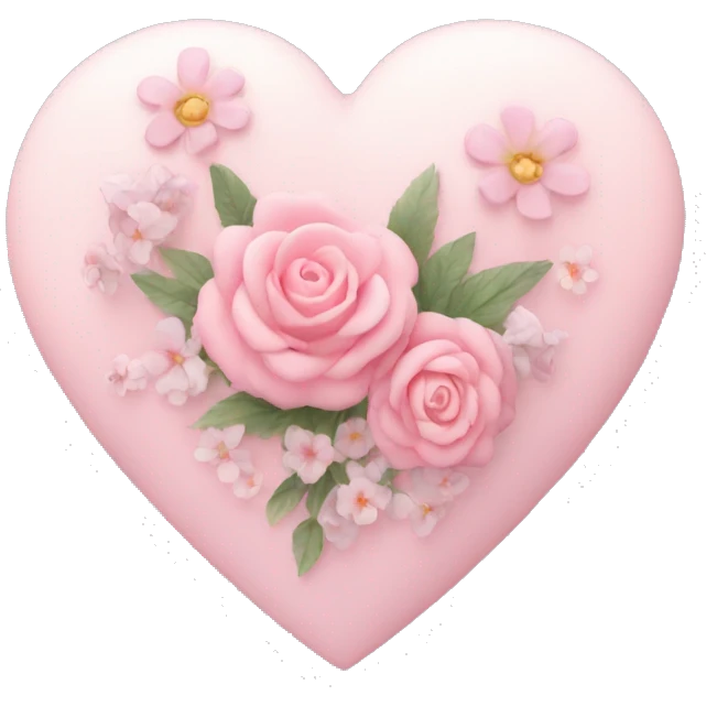 Pastel pink heart and flowers emoji