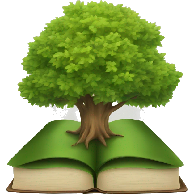 a book with a tree emoji