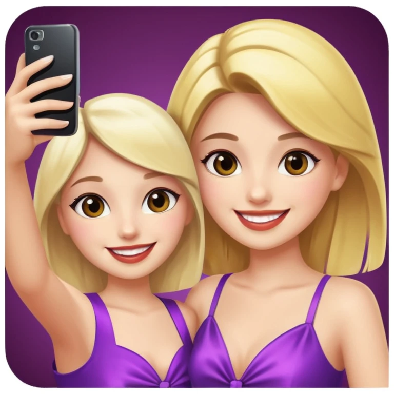 girls taking selfie in club emoji
