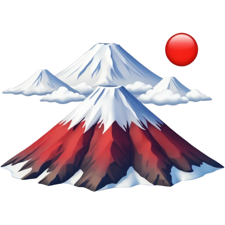 Mount Fuji with red color and nothing else. emoji