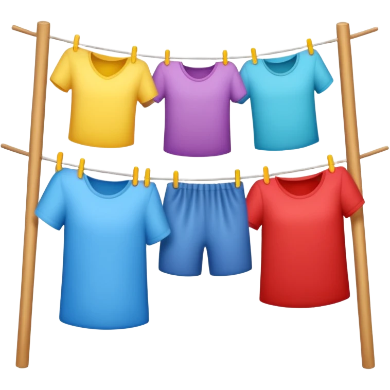colorful laundry drying line emoji