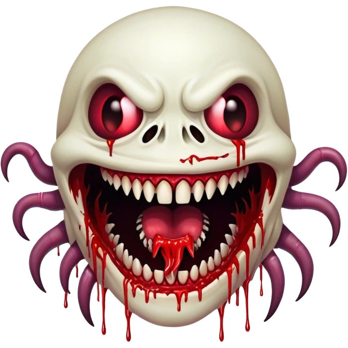 Scary exe sewerslvt monster scp with long teeth blood (no eyes)!!!  glitch mouth  emoji