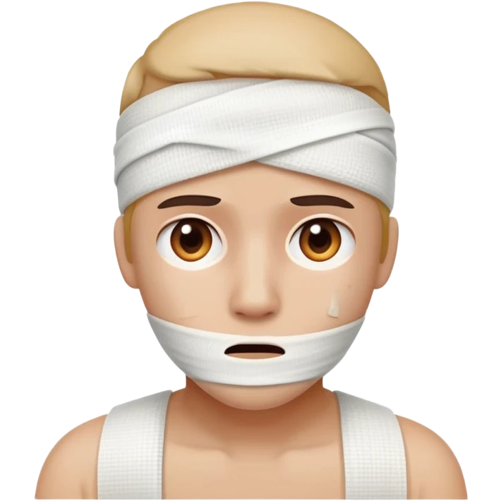 person with bandage and injury looking hurt emoji