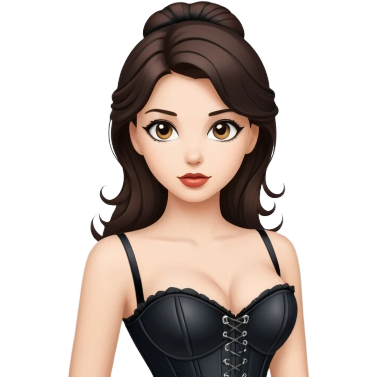 Sexy brunette dressed corset emoji